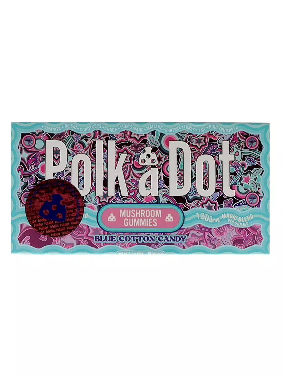 PolkaDot Magic Blue Cotton Candy Mushroom Gummies
