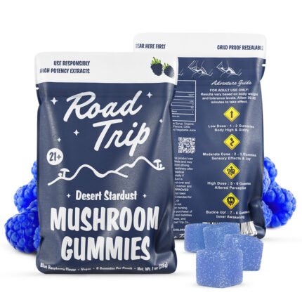 Desert Stardust Magic Mushroom Road Trip Gummies - Blue Raspberry