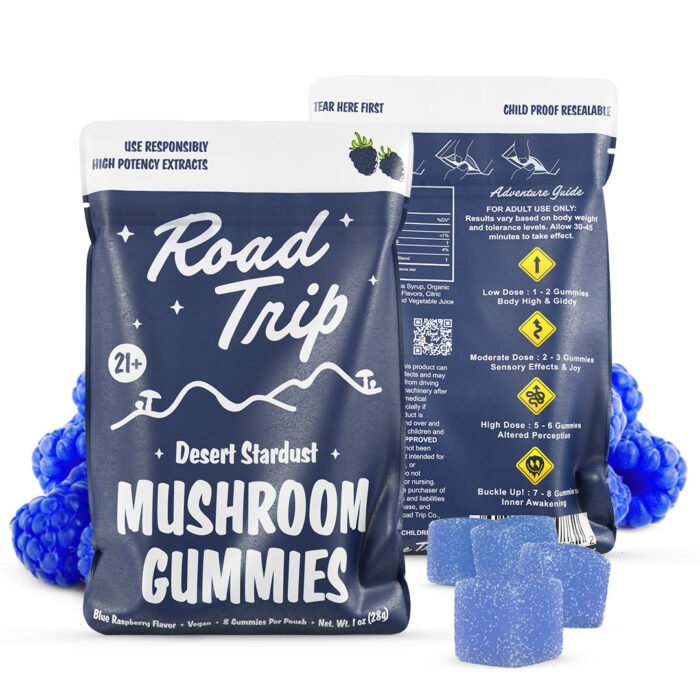 Desert Stardust Magic Mushroom Road Trip Gummies - Blue Raspberry