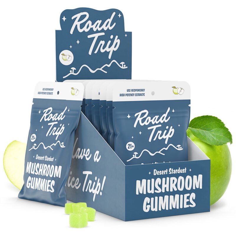 Desert Stardust Magic Mushroom Road Trip Gummies - Green Apple