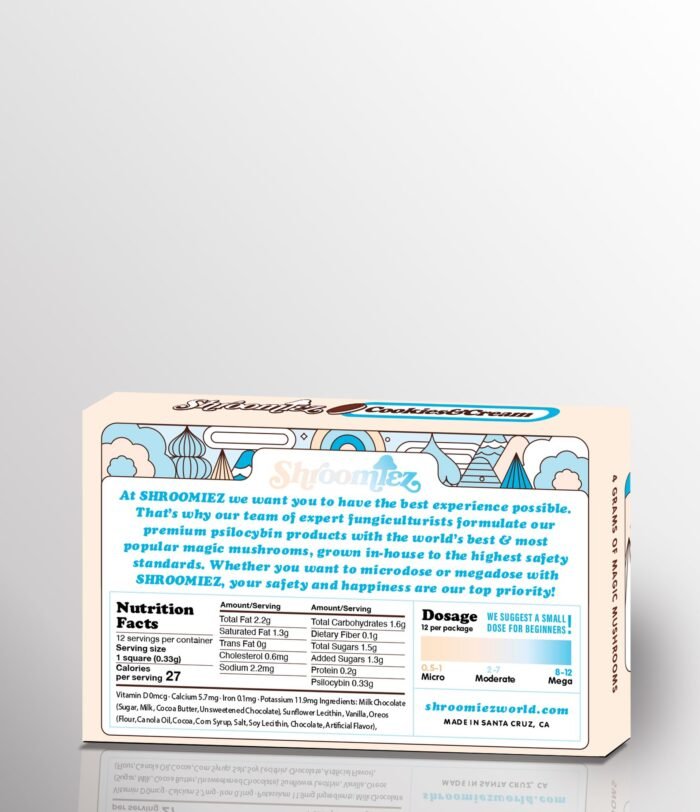 Shroomiez Cookies & Cream Mushroom Chocolate Bar - 4g Psilocybin